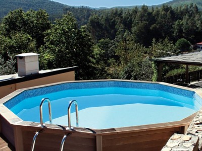 Image Kit piscine beton NATURALIS 1 Haute ronde Ø4.95 x 1.40m aspect bois