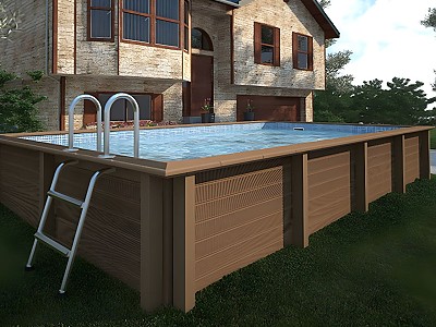 Image Kit piscine beton NATURALIS 2 Haute rectangulaire 6.09 x 3.24 x 1.40m aspect bois
