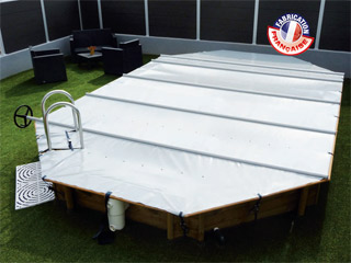 Image Couverture de securite a barres WALU POOL WOODSTAR bleue