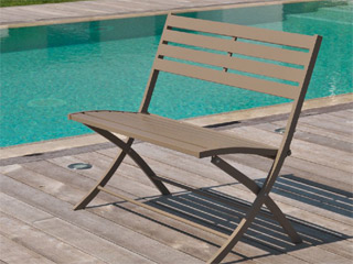 Image Banc pliant MARIUS en aluminium beige