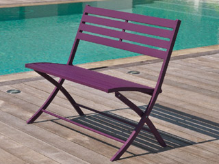 Image Banc pliant MARIUS en aluminium Aubergine