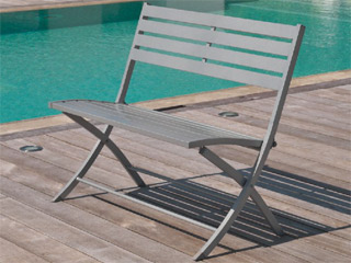 Image Banc pliant MARIUS en aluminium Gris metal