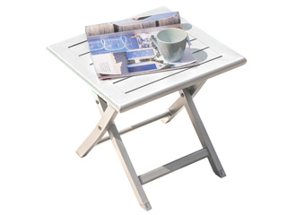 Image Table basse de jardin pliante MARIUS en aluminium Blanc