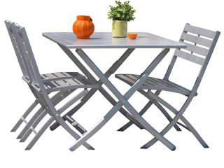 Image Table rectangulaire pliante MARIUS en aluminium Gris metal