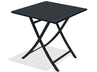 Image Table pliante carree MARIUS en aluminium Gris anthracite