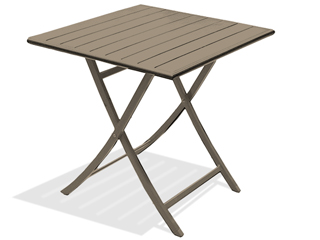 Image Table pliante carree MARIUS en aluminium Beige