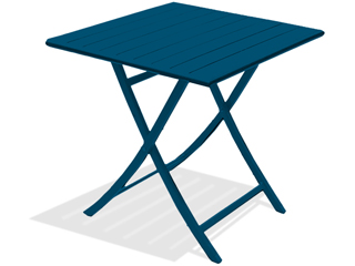 Image Table pliante carree MARIUS en aluminium Bleu riviera