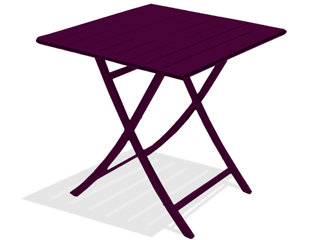 Image Table pliante carree MARIUS en aluminium Aubergine