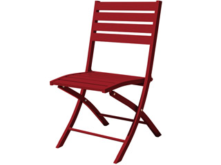 Image Chaise pliante MARIUS en aluminium Rouge carmin