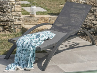 Image Bain de soleil BARCELONA textilene et aluminium Gris