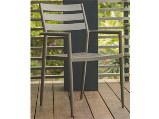 Image Fauteuil de jardin empilable GABIN aluminium Beige