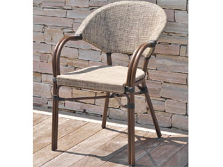 Image Fauteuil de jardin USHUAIA aluminium Marron et textilene Lin