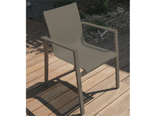 Image Fauteuil de jardin empilable ZAHARA aluminium et textilene Sable