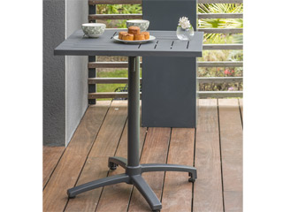 Image Table pliante carree GABIN en aluminium Gris anthracite