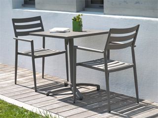 Image Table pliante carree GABIN en aluminium Beige