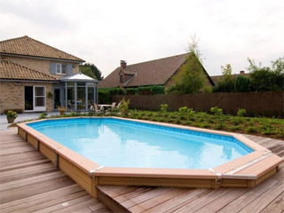 Image Kit piscine semi-enterree AZTECK octogonale 4.00 x 8.90m