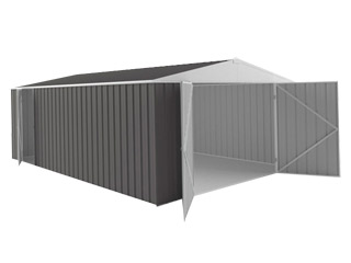 EasyShed - Garage metal EasyShed COLORBOND gris ardoise XXL 19,70m² grande largeur