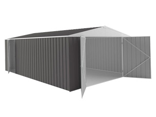 Image Garage metal EasyShed COLORBOND gris ardoise XXL 19,70m² grande largeur