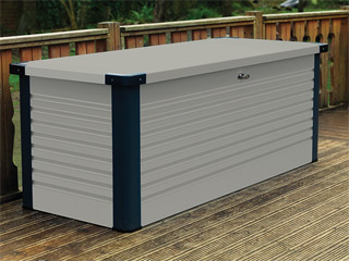 Image Coffre de rangement Trimetals PATIO BOX blanc et gris 1m²