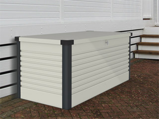 Image Coffre de rangement Trimetals PATIO BOX blanc et gris 1,46m²