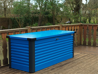Image Coffre de rangement Trimetals PATIO BOX Bleu et gris 1,46m²