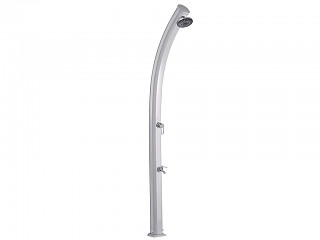 Image Douche solaire aluminium Formidra JOLLY CURVED avec mitigeur coloris Inox