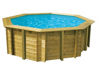 Image Piscine bois Ubbink SUNWATER All in One 360x120cm octogonale