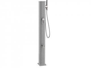Image Douche solaire aluminium Formidra JOLLY GO 20L avec mitigeur coloris gris metallise