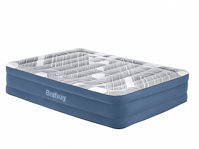 Image Lit matelas gonflable Bestway Tritech Fashion Flock 2.03m x 1.52m x 46cm 2 places pompe integree