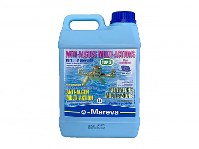 Image Traitement piscine Mareva ANTI-ALGUES multi-actions TOP 3 bidon 3L