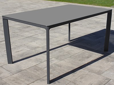 Image Table de jardin empilable MEET 160x90 cm aluminium laque gris fonce DCB Garden