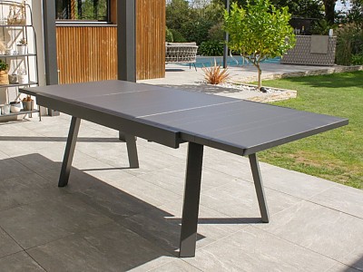 Image Table de jardin STOCKHOLM 150/225x96cm aluminium avec rallonge DCB Garden
