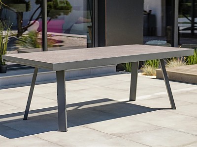 Image Table de jardin STOCKHOLM 200/300x96cm en aluminium et ceramique rallonge DCB Garden