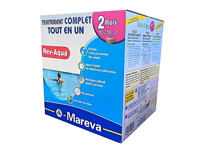 Image Traitement mensuel Mareva REV-AQUA 4 en 1 piscine 10 a 18m³ Pack 2 Mois