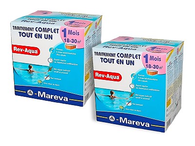 Image Pack 2 mois traitement Mareva REV-AQUA 4 en 1 piscine 18 a 30m³