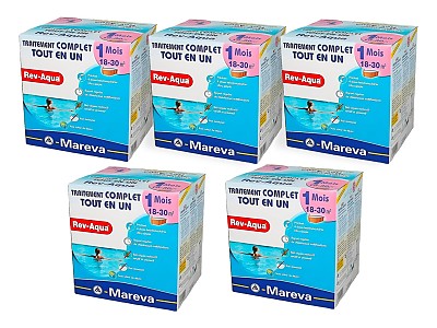 Image Pack 5 mois traitement Mareva REV-AQUA 4 en 1 piscine 18 a 30m³