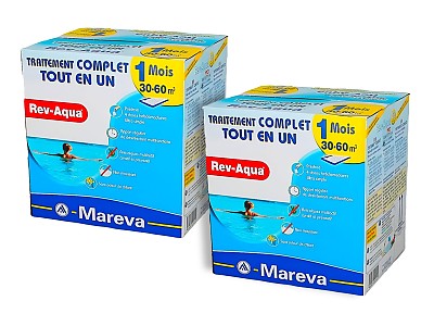 Image Pack 2 mois traitement Mareva REV-AQUA 4 en 1 piscine 30 a 60m³