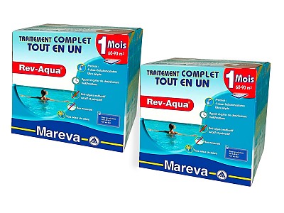 Image Pack 2 mois traitement Mareva REV-AQUA 4 en 1 piscine 60 a 90m³