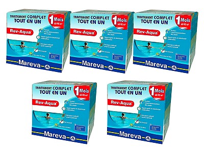 Image Pack 5 mois traitement Mareva REV-AQUA 4 en 1 piscine 60 a 90m³