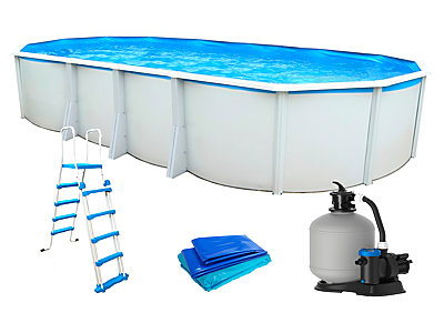 Image Piscine hors-sol acier Toi IBIZA Prestige ovale 730X366X132cm filtre a sable