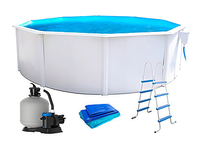 Image Piscine hors-sol Toi PRESTIGIO ronde 3.50 x 1.2m filtre a sable 6m3/h + liner 60/100