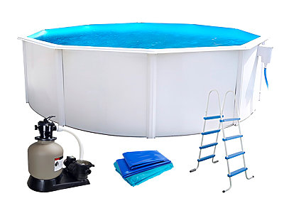 Image Piscine hors-sol Toi PRESTIGIO ronde 5.50 x 1.2m filtre a sable 8,5m3/h + liner 60/100