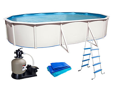 Image Piscine hors-sol acier Toi PRESTIGIO ovale 640x366x132cm filtre 8.5m3/h + liner 60/100