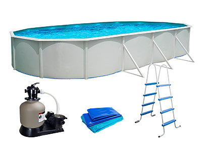 Image Piscine hors-sol acier Toi PRESTIGIO ovale 730x366x120cm filtre 12m3/h + liner 60/100