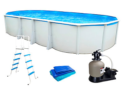 Image Piscine hors-sol acier Toi IBIZA ovale 915X457X132cm filtre a sable