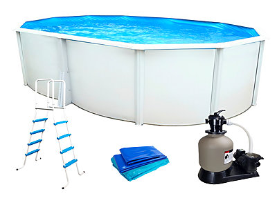 Image Piscine hors-sol acier Toi IBIZA Prestige ovale 550X366X132cm filtre a sable
