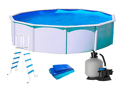 Image Piscine hors-sol Toi MAGNUM ronde 5.50 x 1.32m filtre a sable 6m3/h + echelle