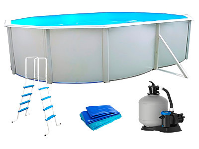 Image Piscine hors-sol acier Toi MAGNUM ovale 550x366x132cm filtre a sable 6m3/h