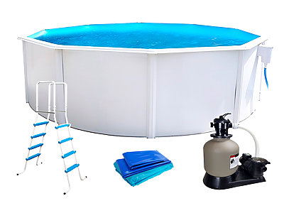 Image Piscine hors-sol Toi PRESTIGIO ronde 5.50 x 1.32m filtre a sable 8,5m3/h + liner 60/100