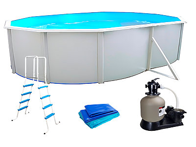 Image Piscine hors-sol acier Toi PRESTIGIO ovale 550x366x132cm filtre a sable 6m3/h